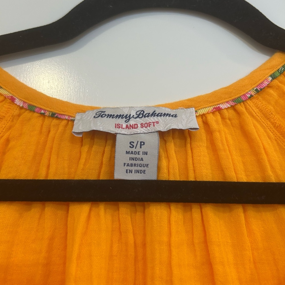 Tommy Bahama Full Button Women’s Dress Island Soft Gold Size Small Tie Maxi - Picture 4 of 11